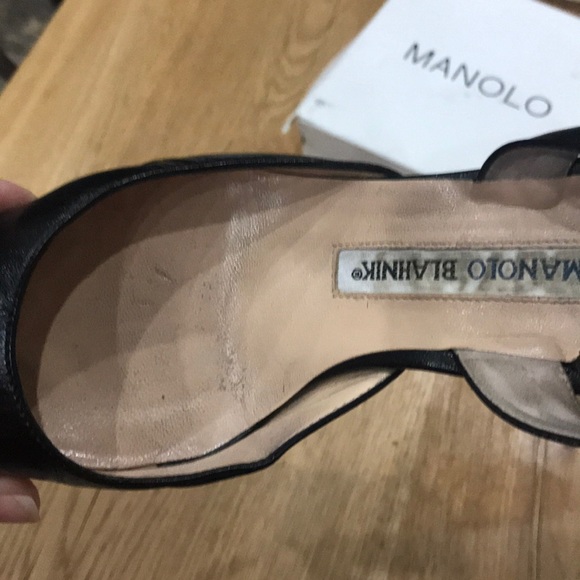 Manolo Blahnik Black Sling Back Heels - Picture 10 of 12